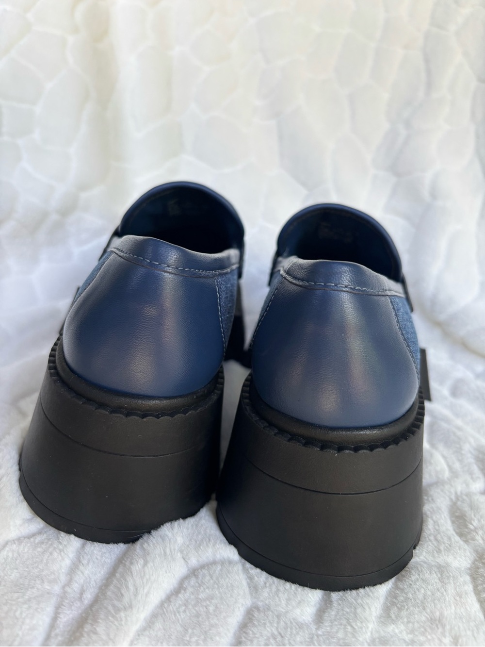 Coach Denim Leah Platform Loafer With Quilting - Picture 6 of 15